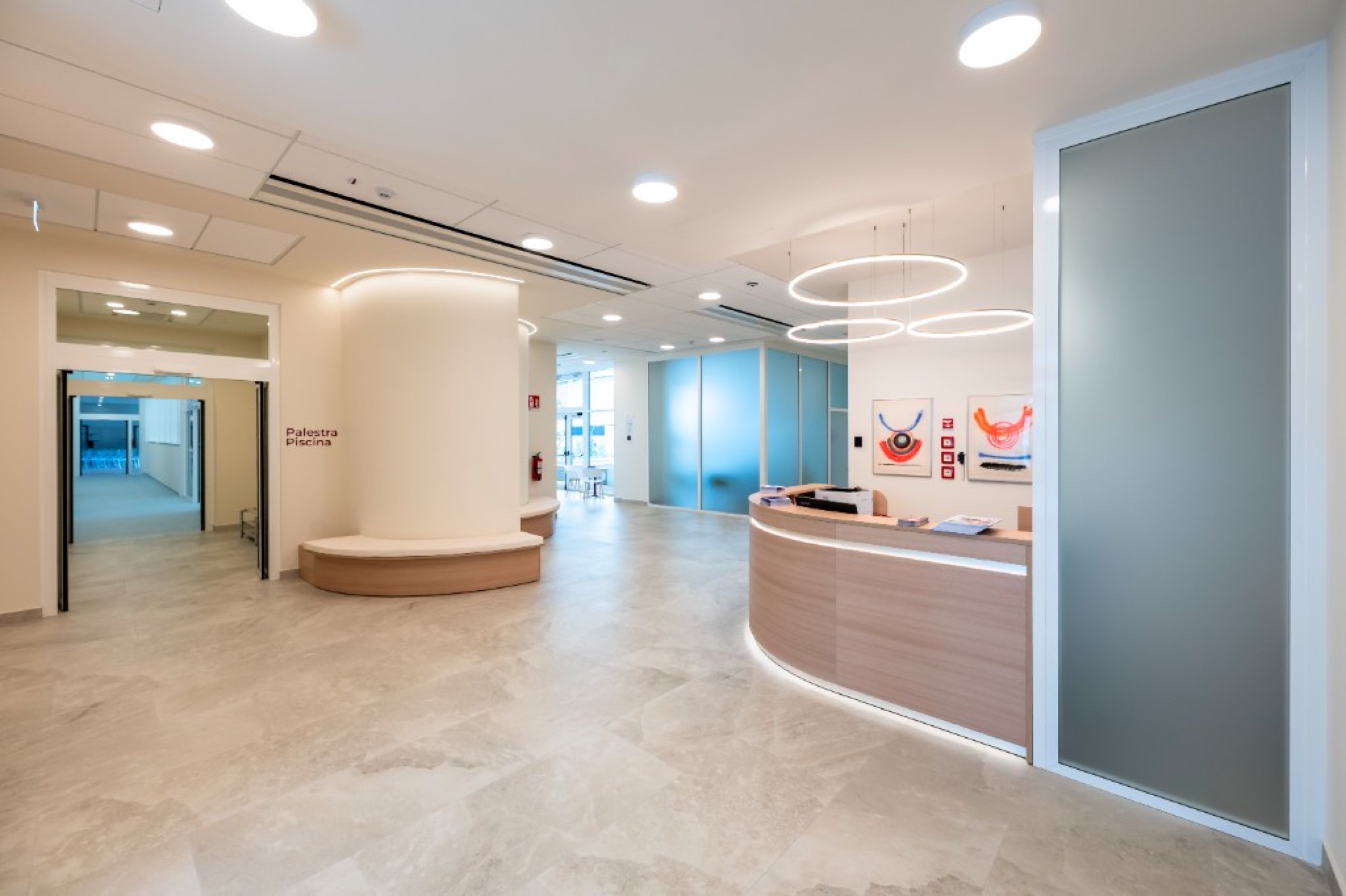 Ingresso e reception del Centro Clinico Quarenghi